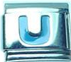 Light blue letter U - Italian charm